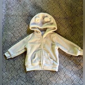 Carter’s Baby Girl White Hooded Sweatshirt. Size 9 months